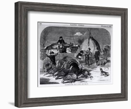 Thanksgiving Day: Ways and Means, from "Harper's Weekly," 27th November 1858-Winslow Homer-Framed Giclee Print