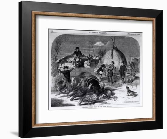 Thanksgiving Day: Ways and Means, from "Harper's Weekly," 27th November 1858-Winslow Homer-Framed Giclee Print