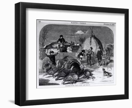 Thanksgiving Day: Ways and Means, from "Harper's Weekly," 27th November 1858-Winslow Homer-Framed Giclee Print
