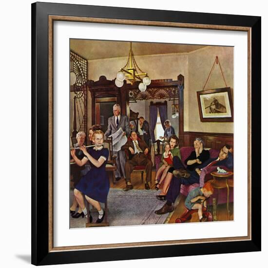 "Thanksgiving Flute Performance," November 30, 1946-John Falter-Framed Giclee Print