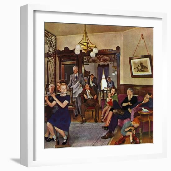 "Thanksgiving Flute Performance," November 30, 1946-John Falter-Framed Giclee Print