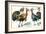 Thanksgiving Greetings, Turkeys in Hats-null-Framed Premium Giclee Print