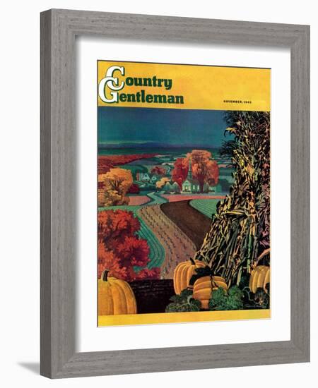 "Thanksgiving Harvest at Night," Country Gentleman Cover, November 1, 1945-Francis Chase-Framed Giclee Print