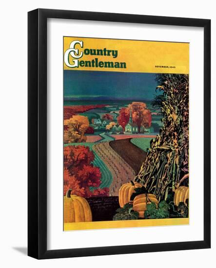 "Thanksgiving Harvest at Night," Country Gentleman Cover, November 1, 1945-Francis Chase-Framed Giclee Print