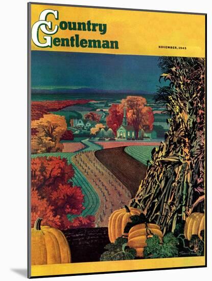 "Thanksgiving Harvest at Night," Country Gentleman Cover, November 1, 1945-Francis Chase-Mounted Giclee Print