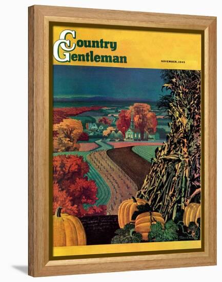 "Thanksgiving Harvest at Night," Country Gentleman Cover, November 1, 1945-Francis Chase-Framed Premier Image Canvas