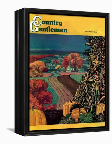 "Thanksgiving Harvest at Night," Country Gentleman Cover, November 1, 1945-Francis Chase-Framed Premier Image Canvas
