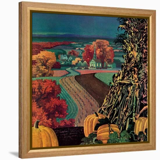 "Thanksgiving Harvest at Night,"November 1, 1945-Francis Chase-Framed Premier Image Canvas