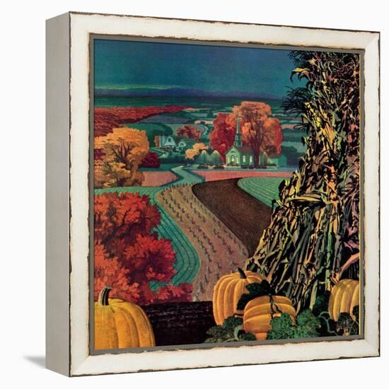 "Thanksgiving Harvest at Night,"November 1, 1945-Francis Chase-Framed Premier Image Canvas