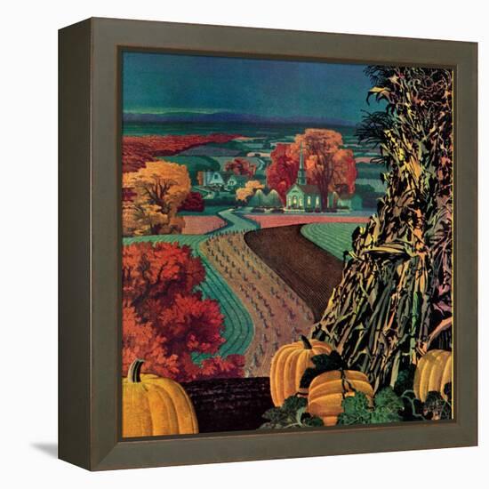 "Thanksgiving Harvest at Night,"November 1, 1945-Francis Chase-Framed Premier Image Canvas