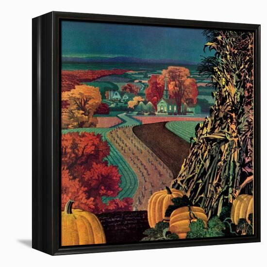 "Thanksgiving Harvest at Night,"November 1, 1945-Francis Chase-Framed Premier Image Canvas