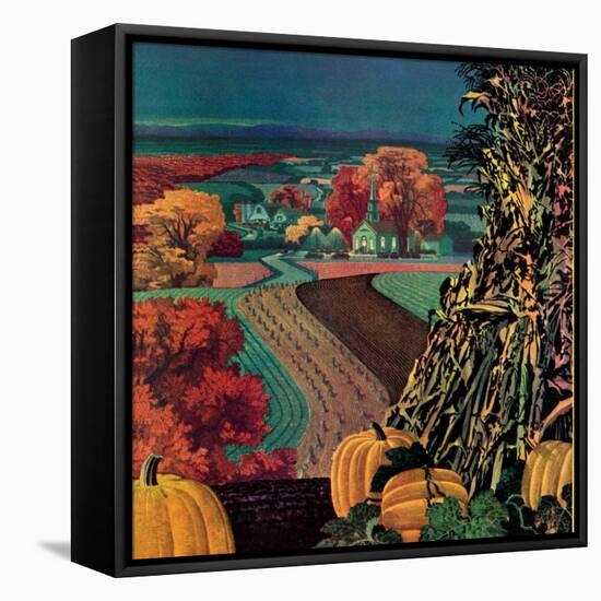 "Thanksgiving Harvest at Night,"November 1, 1945-Francis Chase-Framed Premier Image Canvas