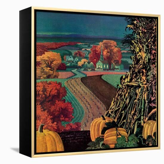 "Thanksgiving Harvest at Night,"November 1, 1945-Francis Chase-Framed Premier Image Canvas