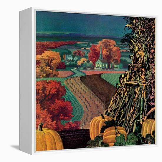 "Thanksgiving Harvest at Night,"November 1, 1945-Francis Chase-Framed Premier Image Canvas