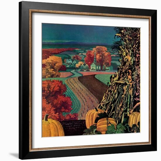 "Thanksgiving Harvest at Night,"November 1, 1945-Francis Chase-Framed Giclee Print