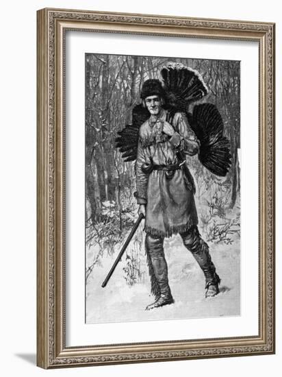 Thanksgiving Hunter with A Turkey-null-Framed Giclee Print