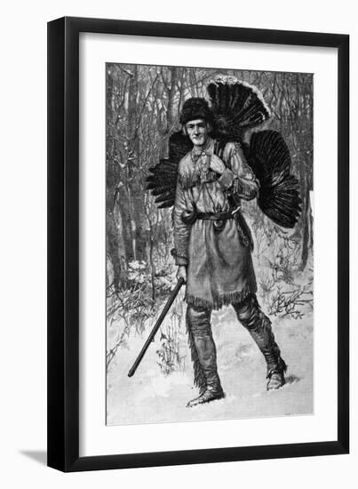 Thanksgiving Hunter with A Turkey-null-Framed Giclee Print