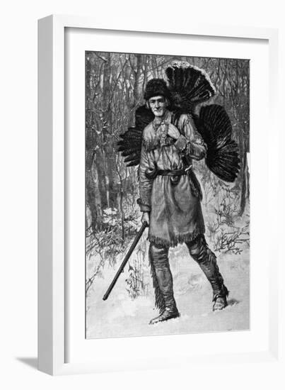 Thanksgiving Hunter with A Turkey-null-Framed Giclee Print