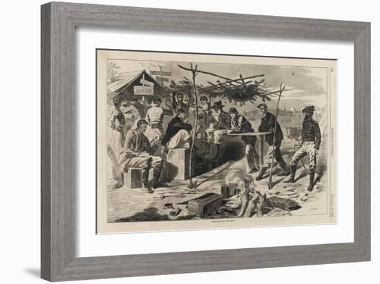 Thanksgiving in Camp, Published by Harper's Weekly, November 29, 1862-Winslow Homer-Framed Giclee Print