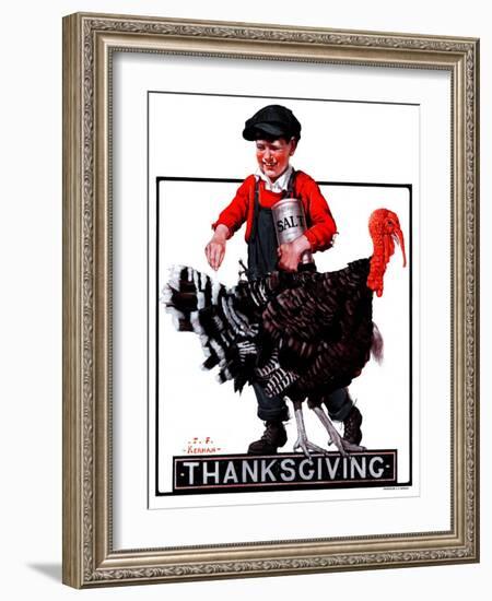 "Thanksgiving,"November 24, 1923-J.F. Kernan-Framed Giclee Print