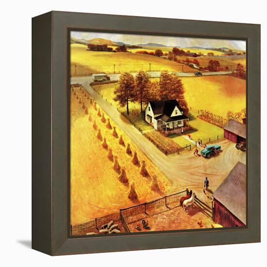 "Thanksgiving on the Farm", November 26, 1955-John Clymer-Framed Premier Image Canvas