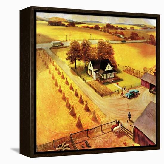 "Thanksgiving on the Farm", November 26, 1955-John Clymer-Framed Premier Image Canvas