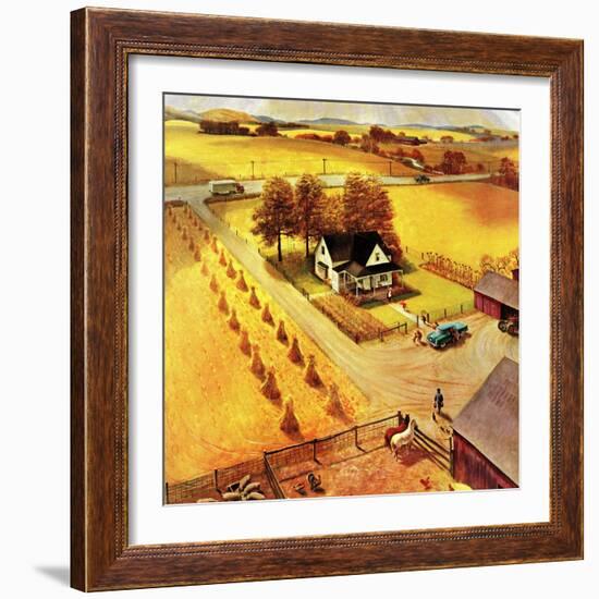 "Thanksgiving on the Farm", November 26, 1955-John Clymer-Framed Giclee Print