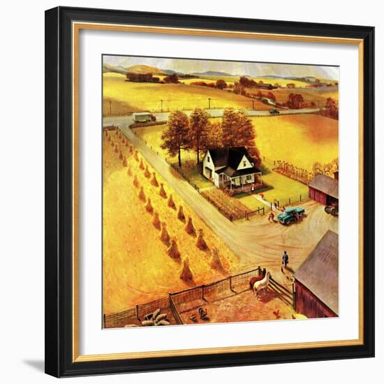 "Thanksgiving on the Farm", November 26, 1955-John Clymer-Framed Giclee Print