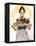 Thanksgiving (or Woman Holding Platter with Turkey)-Norman Rockwell-Framed Premier Image Canvas