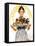 Thanksgiving (or Woman Holding Platter with Turkey)-Norman Rockwell-Framed Premier Image Canvas