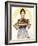 Thanksgiving (or Woman Holding Platter with Turkey)-Norman Rockwell-Framed Giclee Print