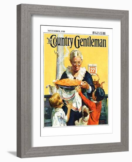 "Thanksgiving Pie," Country Gentleman Cover, November 1, 1930-William Meade Prince-Framed Giclee Print