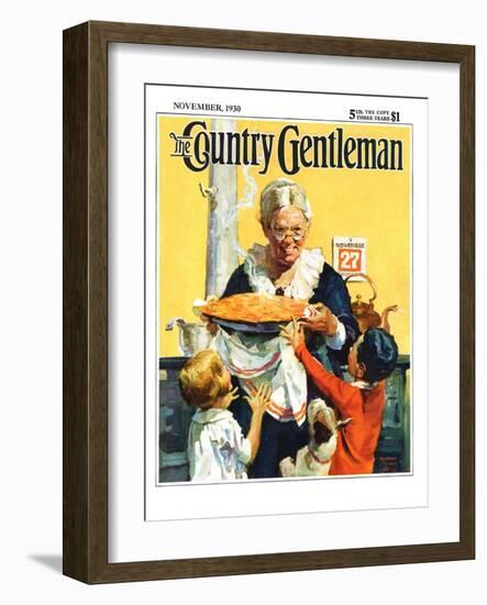 "Thanksgiving Pie," Country Gentleman Cover, November 1, 1930-William Meade Prince-Framed Giclee Print