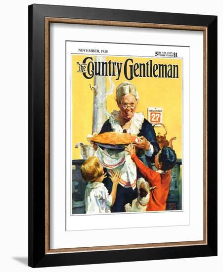 "Thanksgiving Pie," Country Gentleman Cover, November 1, 1930-William Meade Prince-Framed Giclee Print