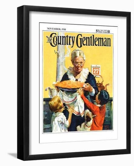 "Thanksgiving Pie," Country Gentleman Cover, November 1, 1930-William Meade Prince-Framed Giclee Print