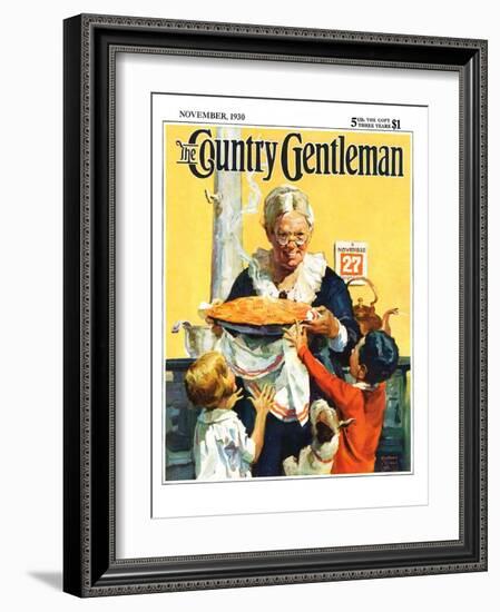 "Thanksgiving Pie," Country Gentleman Cover, November 1, 1930-William Meade Prince-Framed Giclee Print