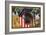 Thanksgiving Postcard with Turkey and Stars and Stripes Motif-null-Framed Giclee Print