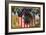 Thanksgiving Postcard with Turkey and Stars and Stripes Motif-null-Framed Giclee Print