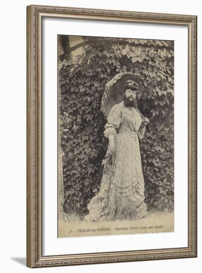 Thaon-Les-Vosges, Madame Delait in Her Garden-null-Framed Photographic Print