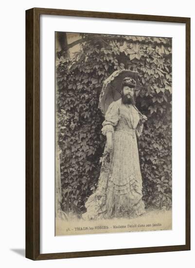 Thaon-Les-Vosges, Madame Delait in Her Garden-null-Framed Photographic Print