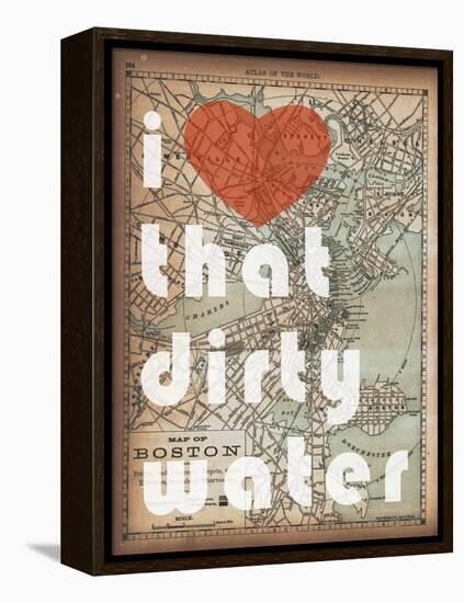 That Dirty Water - 1890, Boston, Massachusetts Map-null-Framed Premier Image Canvas