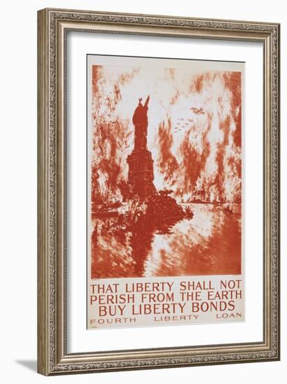 That Liberty Shall Not Perish from the Earth - Buy Liberty Bonds Poster-Joseph Pennell-Framed Giclee Print