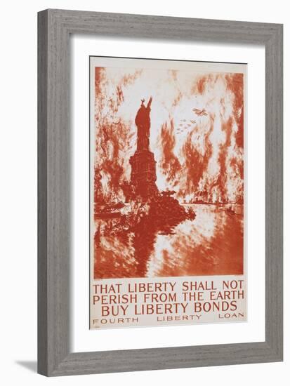 That Liberty Shall Not Perish from the Earth - Buy Liberty Bonds Poster-Joseph Pennell-Framed Giclee Print