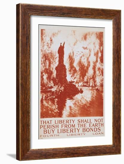 That Liberty Shall Not Perish from the Earth - Buy Liberty Bonds Poster-Joseph Pennell-Framed Giclee Print