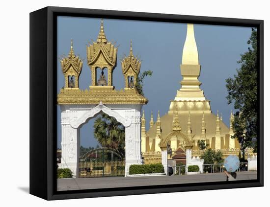 That Luang Stupa, Largest in Laos, Built 1566 by King Setthathirat, Vientiane, Laos, Southeast Asia-De Mann Jean-Pierre-Framed Premier Image Canvas