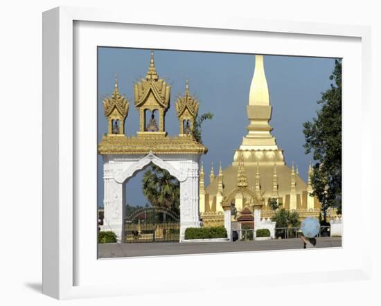 That Luang Stupa, Largest in Laos, Built 1566 by King Setthathirat, Vientiane, Laos, Southeast Asia-De Mann Jean-Pierre-Framed Photographic Print