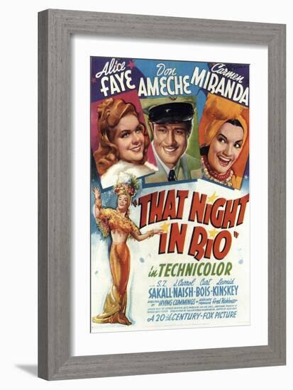 That Night In Rio, Alice Faye, Don Ameche, Carmen Miranda, 1941-null-Framed Art Print