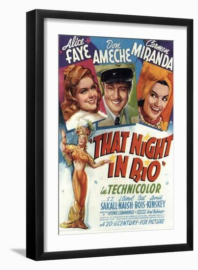 That Night In Rio, Alice Faye, Don Ameche, Carmen Miranda, 1941-null-Framed Art Print