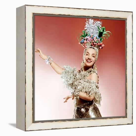 That Night in Rio, Carmen Miranda, 1941-null-Framed Stretched Canvas