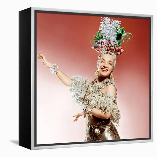 That Night in Rio, Carmen Miranda, 1941-null-Framed Stretched Canvas